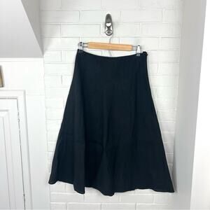 Vintage Talbots Black Irish Linen Skirt Size 10